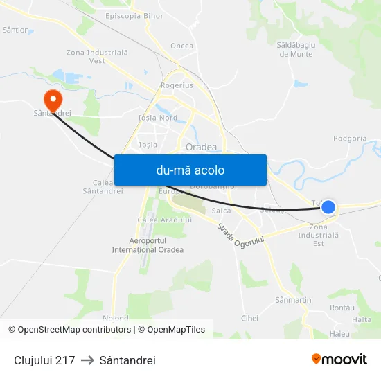 Harta de Clujului 217 către Sântandrei
