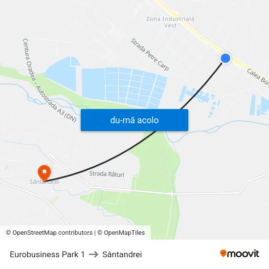 Harta de Eurobusiness Park 1 către Sântandrei