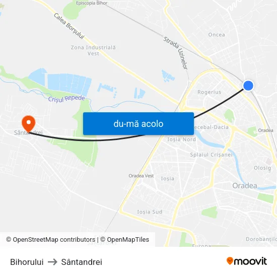 Harta de Bihorului către Sântandrei