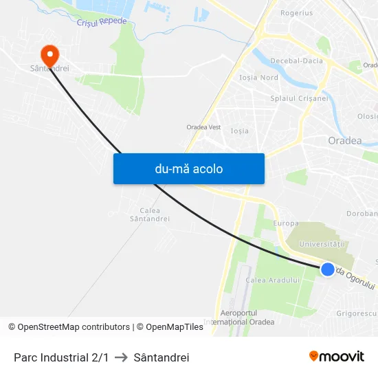 Harta de Parc Industrial 2/1 către Sântandrei