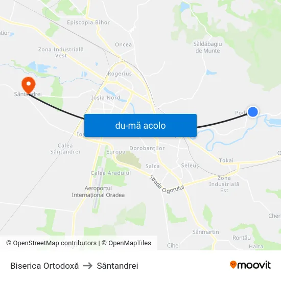 Harta de Biserica Ortodoxă către Sântandrei