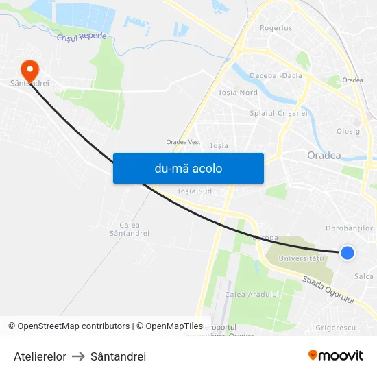 Harta de Atelierelor către Sântandrei