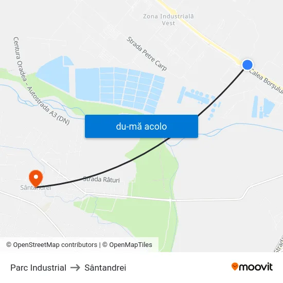 Harta de Parc Industrial către Sântandrei