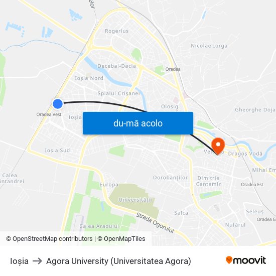 Harta de Ioșia către Agora University (Universitatea Agora)