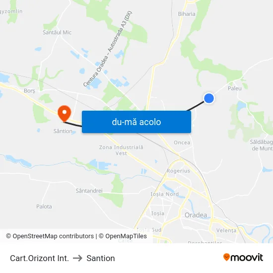 Harta de Cart.Orizont Int. către Santion