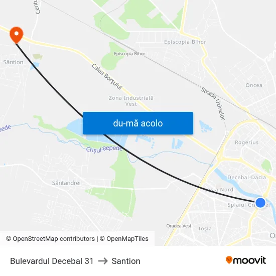 Harta de Bulevardul Decebal 31 către Santion