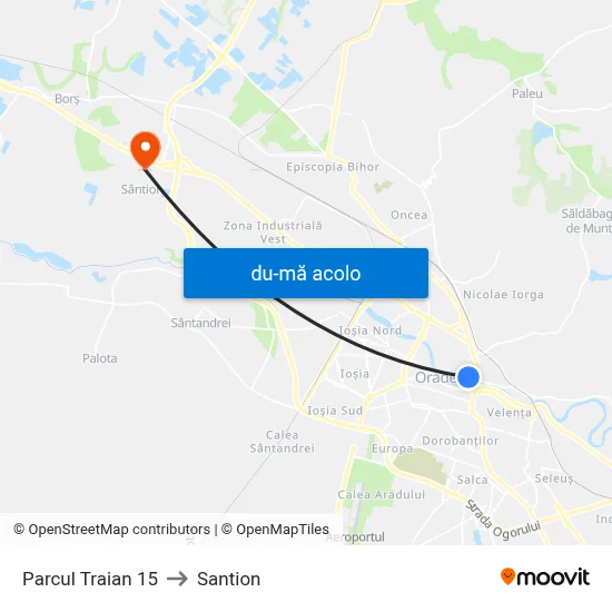 Harta de Parcul Traian 15 către Santion