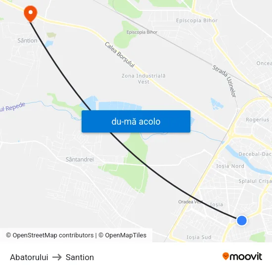 Harta de Abatorului către Santion