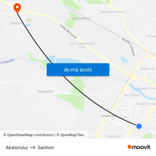 Harta de Abatorului către Santion
