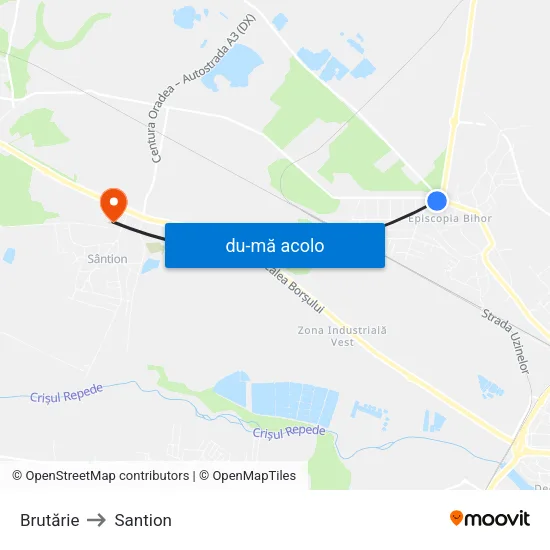 Harta de Brutărie către Santion