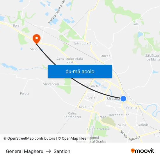 Harta de General Magheru către Santion