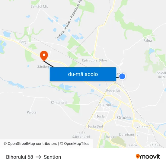 Harta de Bihorului 68 către Santion