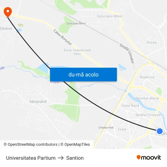 Harta de Universitatea Partium către Santion