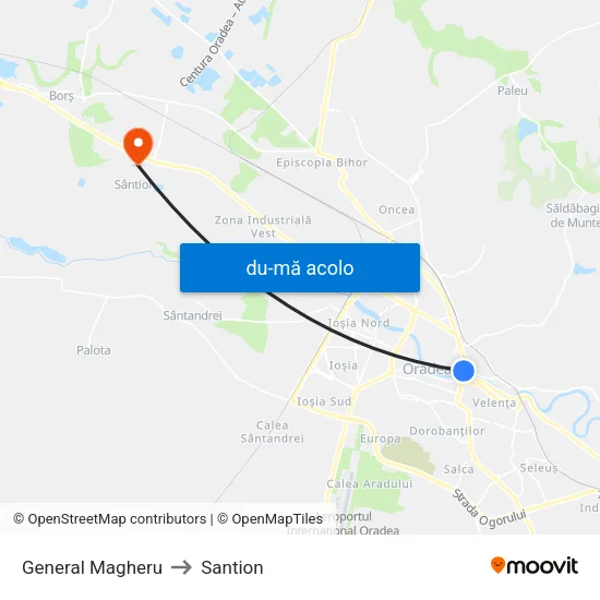 Harta de General Magheru către Santion