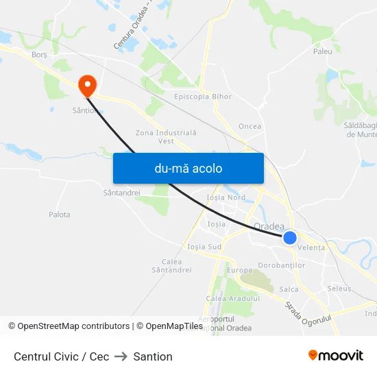 Harta de Centrul Civic / Cec către Santion