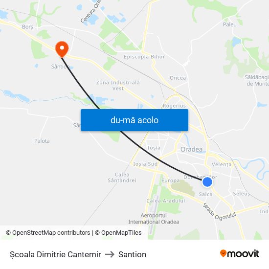 Harta de Școala Dimitrie Cantemir către Santion