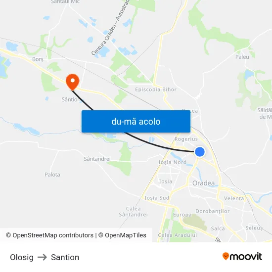 Harta de Olosig către Santion