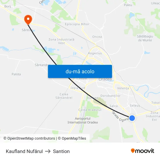 Harta de Kaufland Nufărul către Santion
