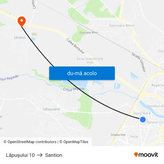 Harta de Lăpușului 10 către Santion