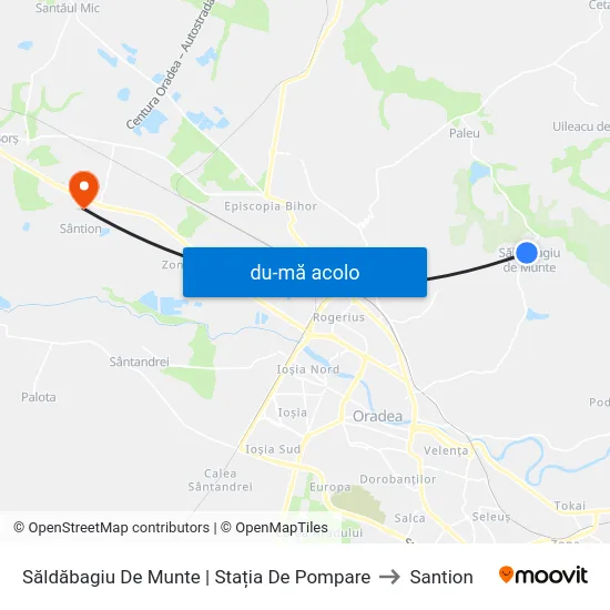 Harta de Săldăbagiu De Munte | Stația De Pompare către Santion