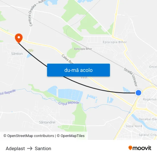 Harta de Adeplast către Santion