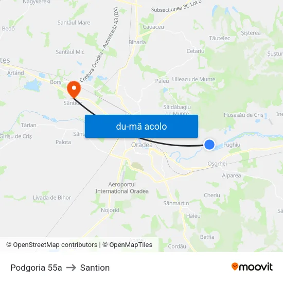 Harta de Podgoria 55a către Santion