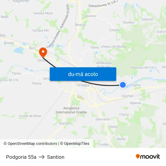 Harta de Podgoria 55a către Santion