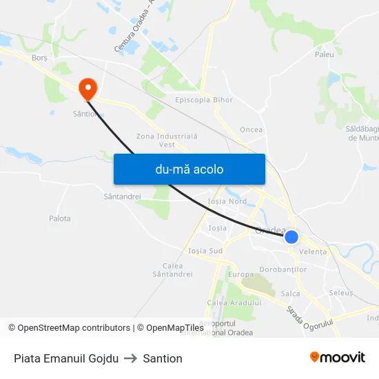 Harta de Piata Emanuil Gojdu către Santion