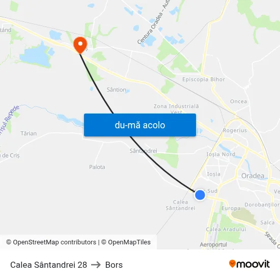Harta de Calea Sântandrei 28 către Bors