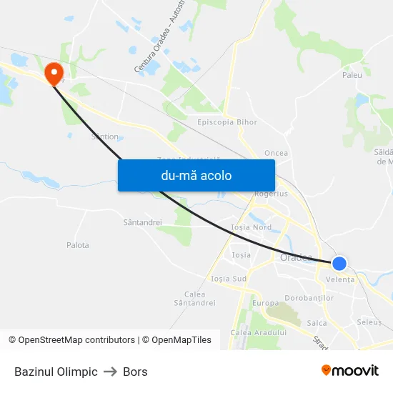 Harta de Bazinul Olimpic către Bors