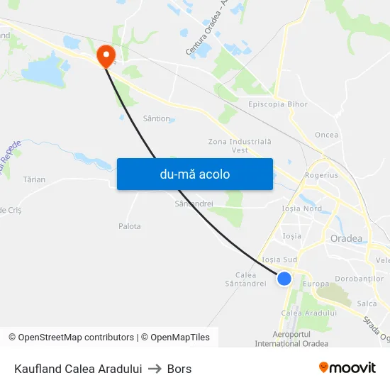 Harta de Kaufland Calea Aradului către Bors