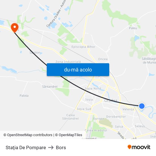 Harta de Staţia De Pompare către Bors