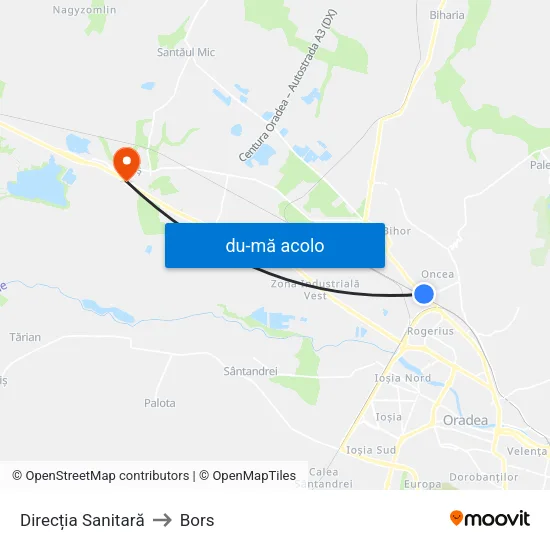 Harta de Direcția Sanitară către Bors