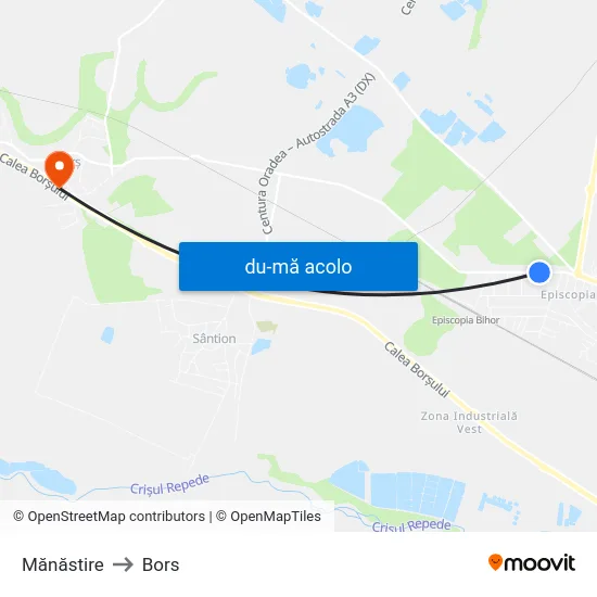 Harta de Mănăstire către Bors