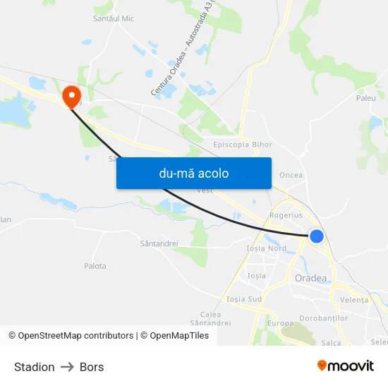 Harta de Stadion către Bors