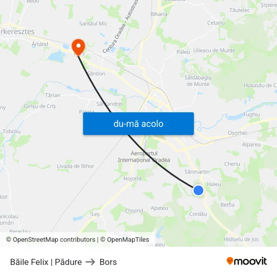 Harta de Băile Felix | Pădure către Bors