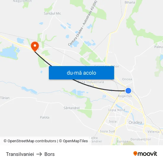 Harta de Transilvaniei către Bors