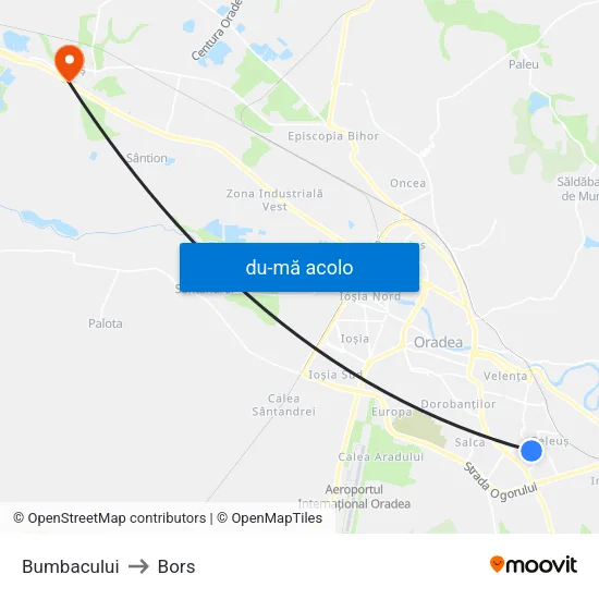 Harta de Bumbacului către Bors