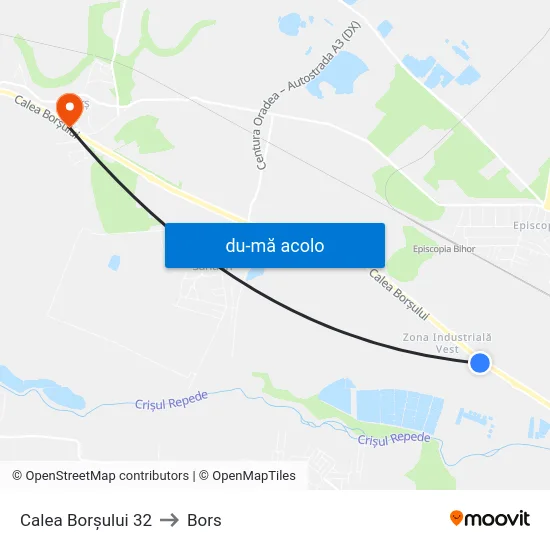 Harta de Calea Borșului 32 către Bors
