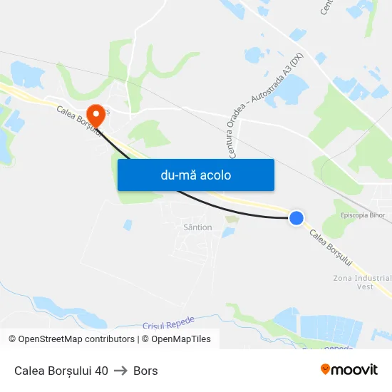 Harta de Calea Borșului 40 către Bors