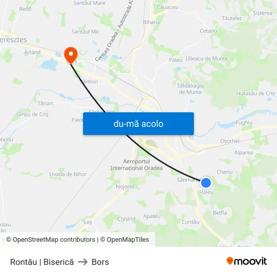 Harta de Rontău | Biserică către Bors