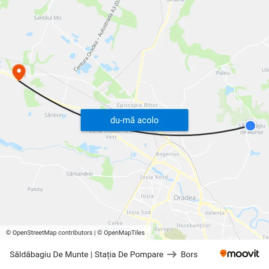 Harta de Săldăbagiu De Munte | Stația De Pompare către Bors