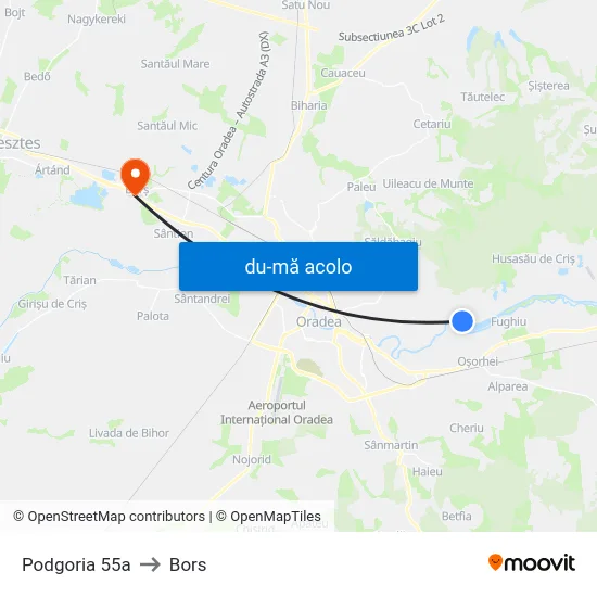 Harta de Podgoria 55a către Bors