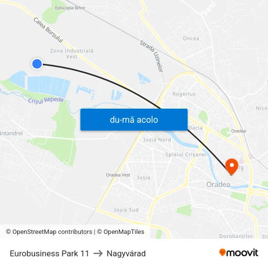 Harta de Eurobusiness Park 11 către Nagyvárad