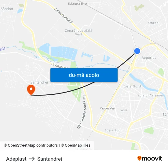 Harta de Adeplast către Santandrei