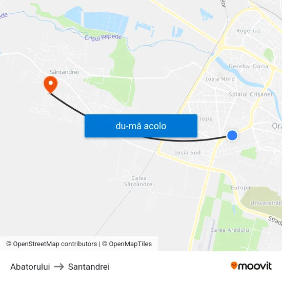 Harta de Abatorului către Santandrei