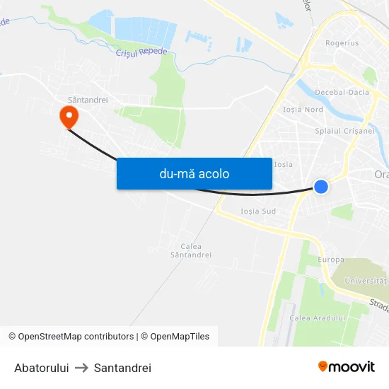 Harta de Abatorului către Santandrei