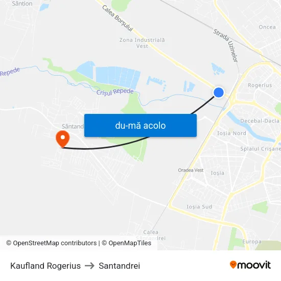 Harta de Kaufland Rogerius către Santandrei