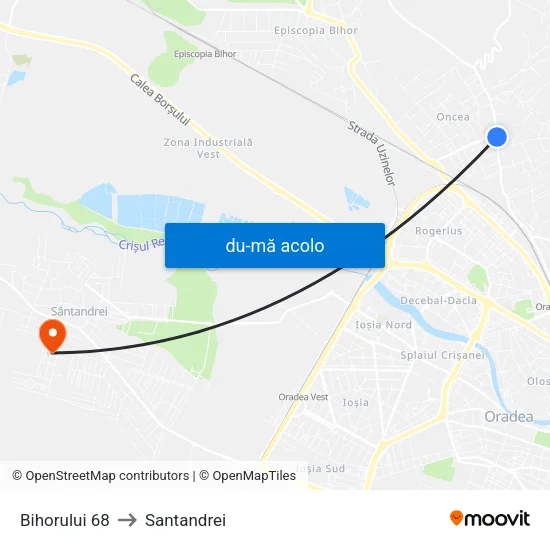 Harta de Bihorului 68 către Santandrei