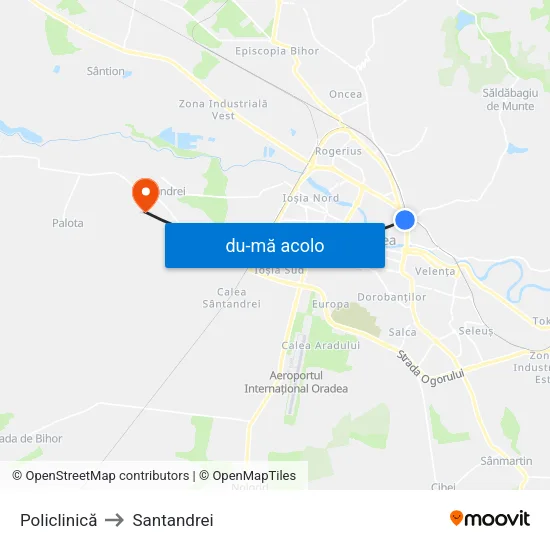 Harta de Policlinică către Santandrei
